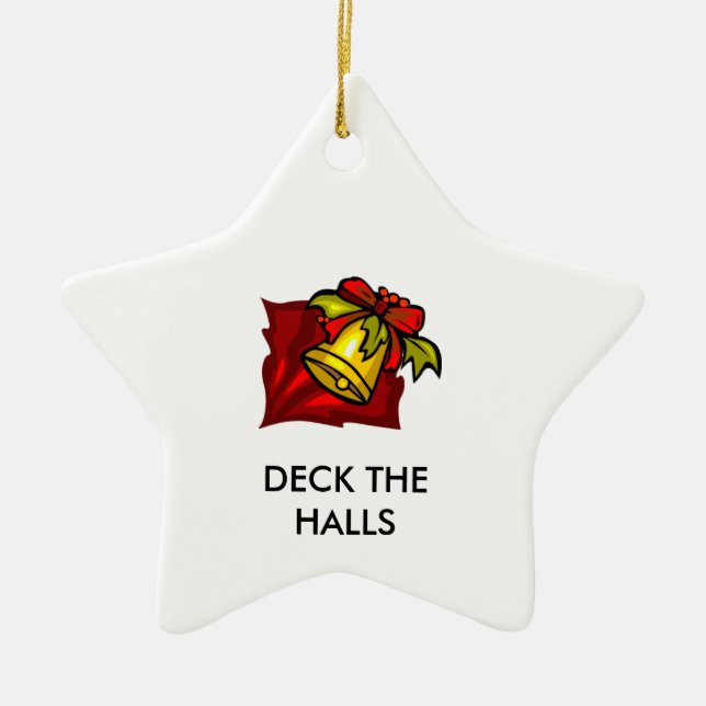 gif_10_campanula, DECK DIE HALLS Keramik Ornament (Vorne)