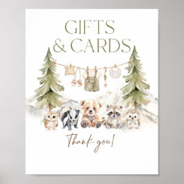 Gift and Card Woodland Adventure Boy Baby Shower Poster