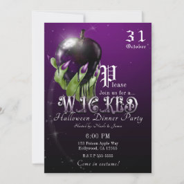 Gift Apple Wicked Hexe Lila Halloween-Party Einladung