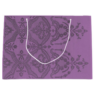 GIFT BAG BLACK ANTIQUE FLÄCHE IN LICHTPLUM GROßE GESCHENKTÜTE