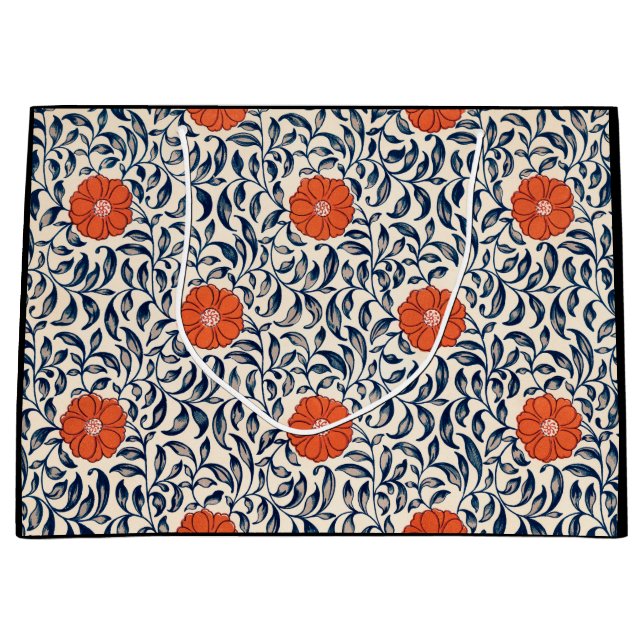 GIFT BAG CHINESISCHES FLORALPATTER GROßE GESCHENKTÜTE (Vorderseite)