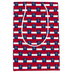 Gift Bag mit Georgia Flag, USA Mittlere Geschenktüte