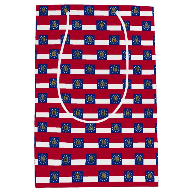 Gift Bag mit Georgia Flag, USA Mittlere Geschenktüte (Vorderseite)