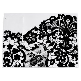 GIFT BAG, SCHWARZ UND WEISS GROßE GESCHENKTÜTE