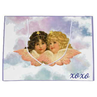 GIFT BAG TWIN ANGELS IN PASTELS GROßE GESCHENKTÜTE