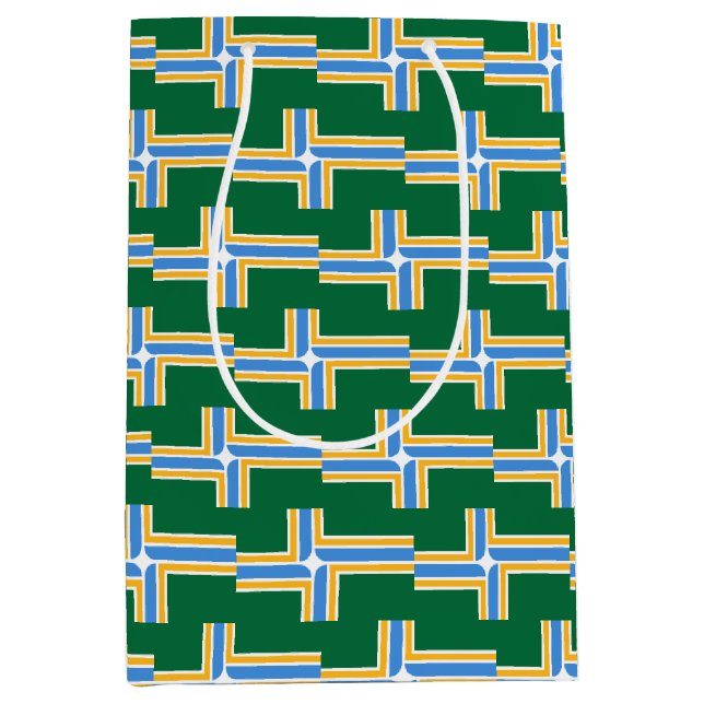 Gift Bag with flag of Portland City, USA Mittlere Geschenktüte (Vorderseite)