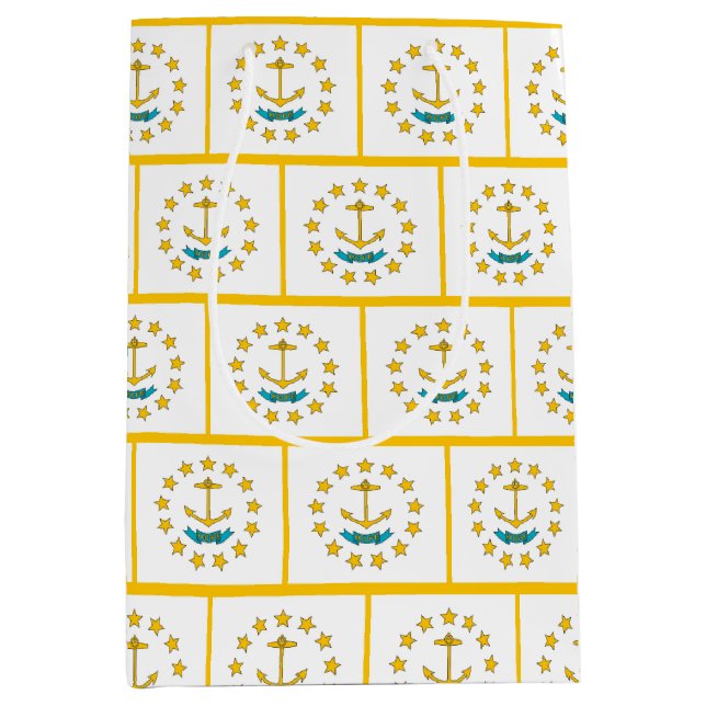 Gift Bag with flag of Rhode Island, USA Mittlere Geschenktüte (Vorderseite)