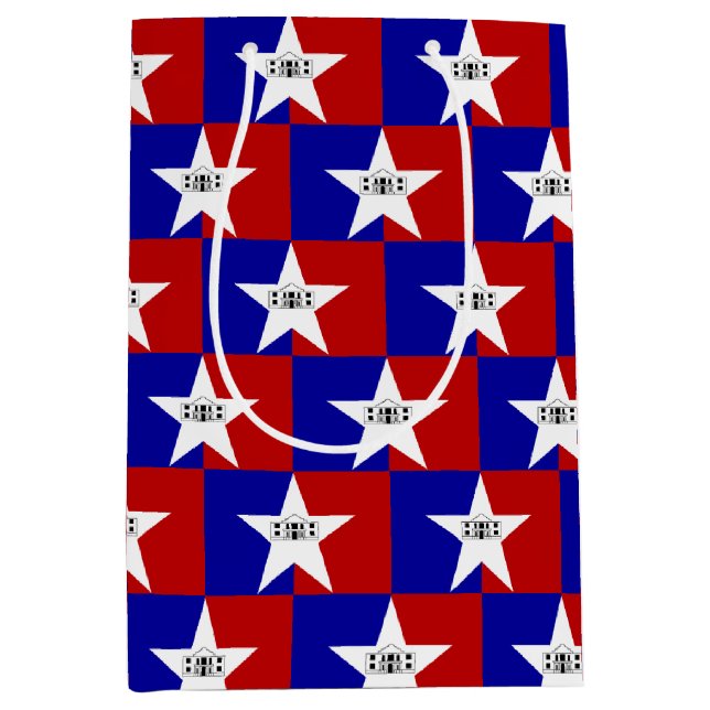 Gift Bag with flag of San Antonio, USA Mittlere Geschenktüte (Vorderseite)