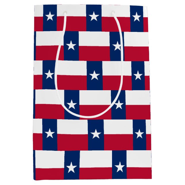 Gift Bag with flag of Texas, USA Mittlere Geschenktüte (Vorderseite)