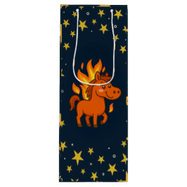 Gift Bag with red horse Geschenktüte Für Weinflaschen