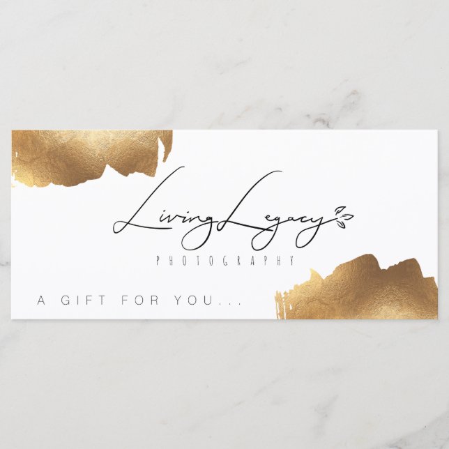 GIFT-BESCHEINIGUNG | Gold Brush Minimalistisch (Vorderseite)