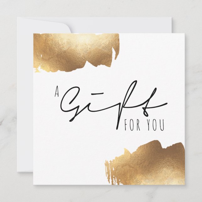 GIFT-BESCHEINIGUNG | Gold Brush Minimalistisch (Vorderseite)