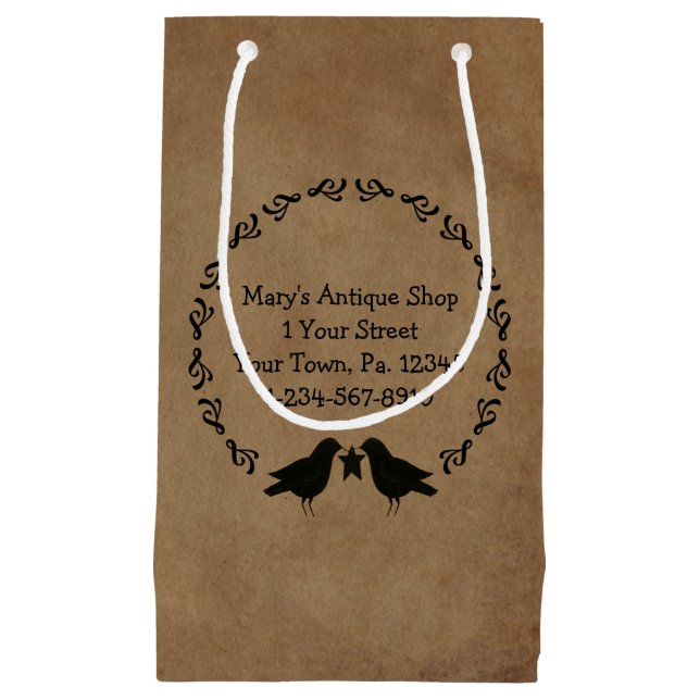 Gift-Beutel für primitive Krähen Kleine Geschenktüte (Vorderseite)
