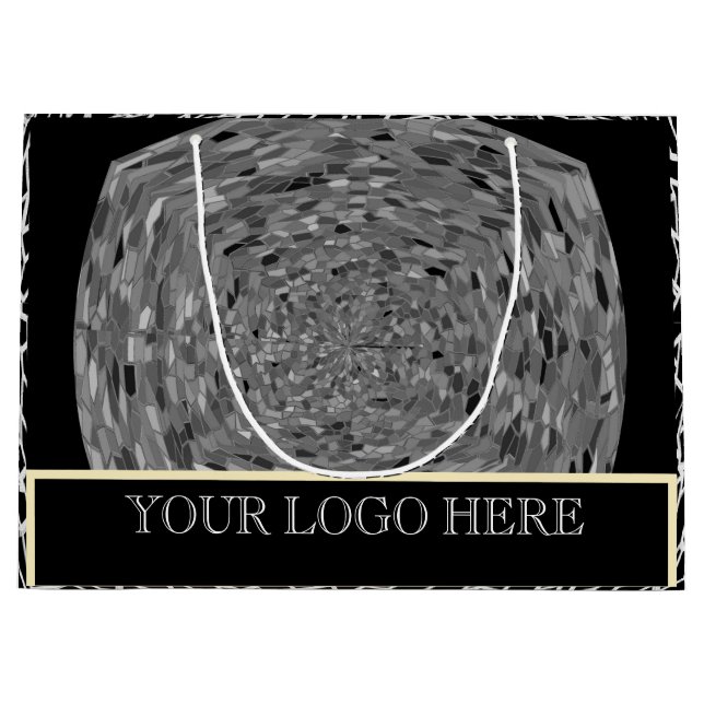 GIFT _ BLACK_SILVER GROSSEN GIFT BAG GROßE GESCHENKTÜTE (Vorderseite)