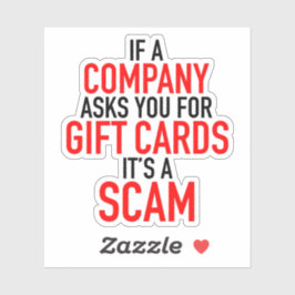Gift Card Scam - Scam Prevention Aufkleber