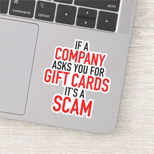 Gift Card Scam - Scam Prevention Aufkleber