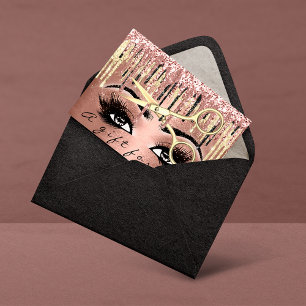 Gift Certificate 100 Peaces Rose Gold Drip Makeup Visitenkarte