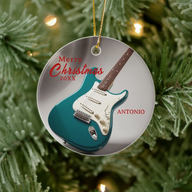 Gift Electric Guitar Music Enthusiast Ornament (Baum)