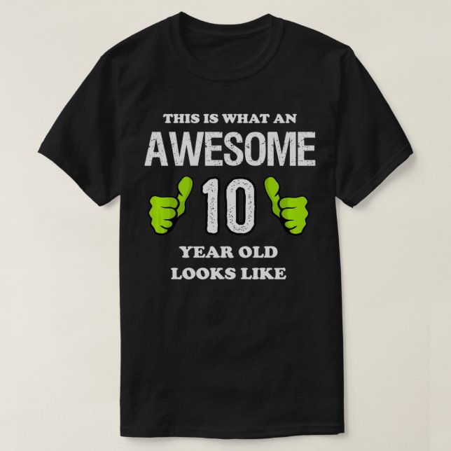Gift for 10 Year Old Boy  Awesome 10 Year Old Pull T-Shirt (Design vorne)