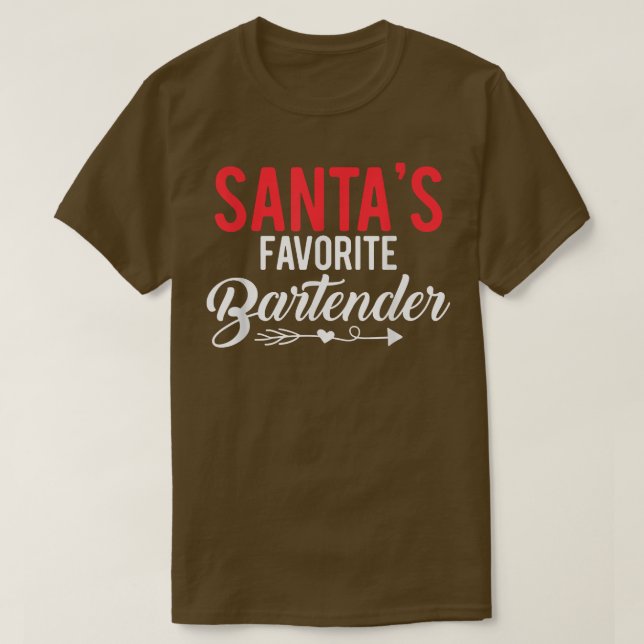 Gift For Bartender Santas Favorite Bartender  T-Shirt (Design vorne)