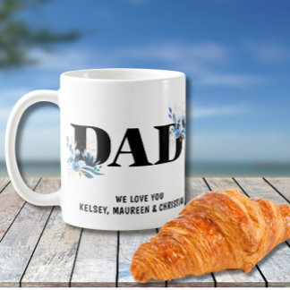 Gift for Dad with Children Names Kaffeetasse