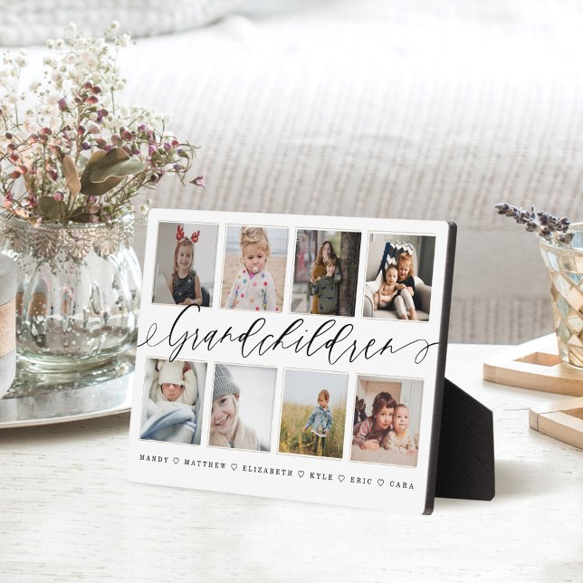 Gift for Grandparents Grandchildren Photo Collage Fotoplatte (Von Creator hochgeladen)