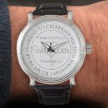 Gift for Husband on his 30th Birthday Watch Armbanduhr<br><div class="desc">Gift watch for husband on his birthday. Special watch with inscription. 30th birthday gift. Watch has inscription plus the message "With Love". Wedding anniversary present. Also the names of each partner. White watch face.</div>