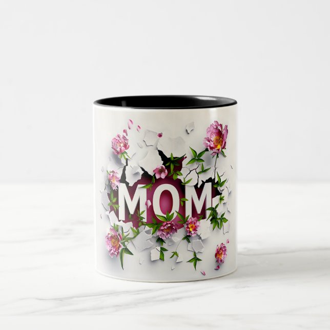 Gift for Mom for Mother's Day or Birthday Gift Zweifarbige Tasse (Mittel)