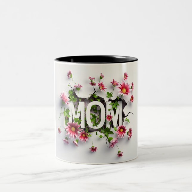 Gift for Mom for Mother's Day or Birthday Gift Zweifarbige Tasse (Mittel)