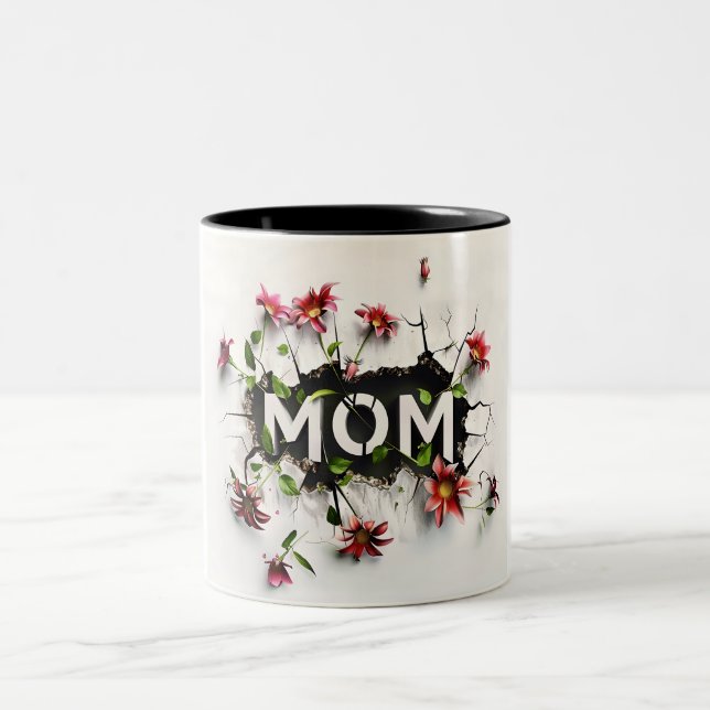 Gift for Mom for Mother's Day or Birthday Gift Zweifarbige Tasse (Mittel)