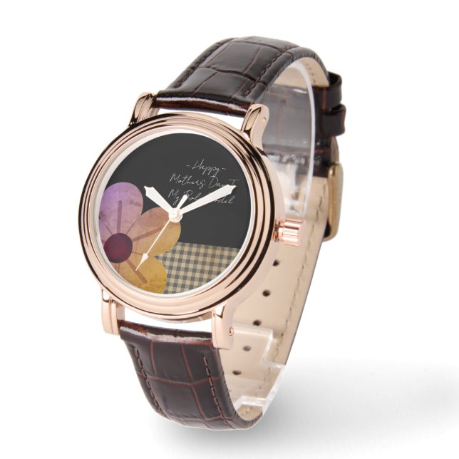 Gift For Mom, Happy Mothers Day,Flower Art Armbanduhr (Winkel)