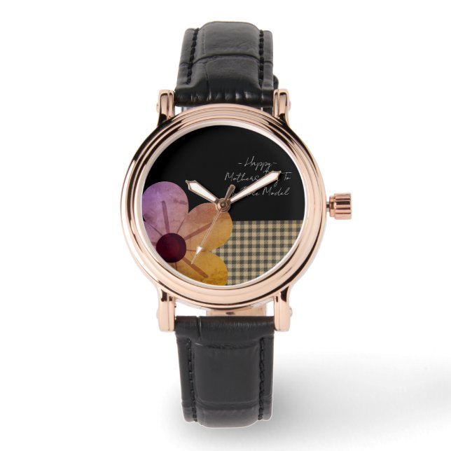 Gift For Mom, Happy Mothers Day,Flower Art Armbanduhr (Vorderseite)