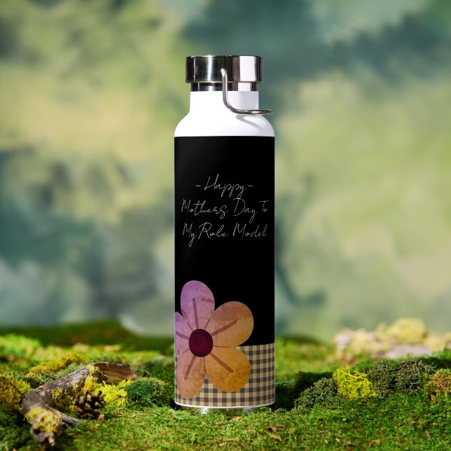 Gift For Mom, Happy Mothers Day,Flower Art Trinkflasche (Außenbereich (gedreht))