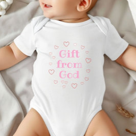 Gift From God, Religious Girl Baby Gift, Bapstism Baby Strampler