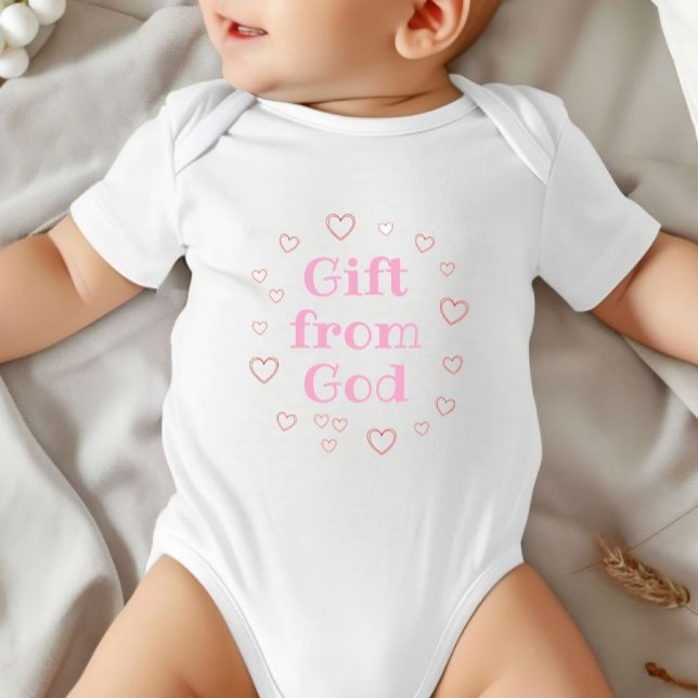 Gift From God, Religious Girl Baby Gift, Bapstism Baby Strampler (Gift from God)
