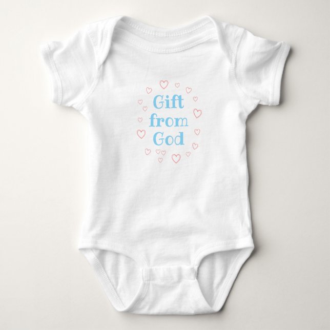 Gift From God, Religious Girl Boy Gift, Bapstism Baby Strampler (Vorderseite)