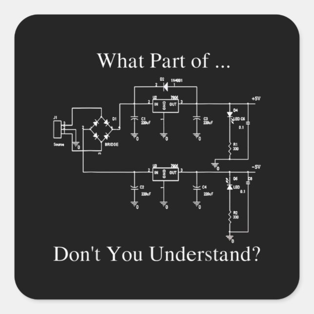 Gift Funny Engineering Sarcasm für Elektroingenieu Quadratischer Aufkleber (Vorderseite)