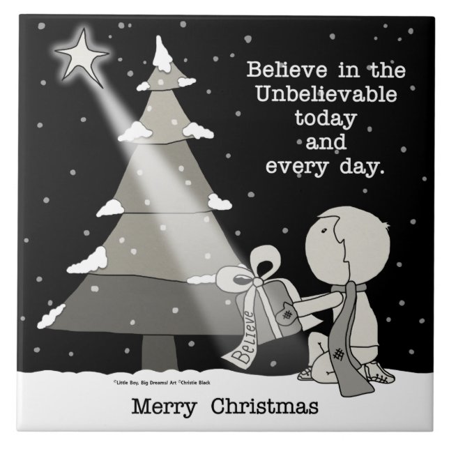 Gift Giver-Merry Weihnachten Fliese (Vorderseite)