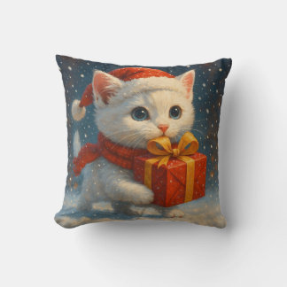 Gift - Holiday - Christmas Kitten Surprise Pillow Kissen