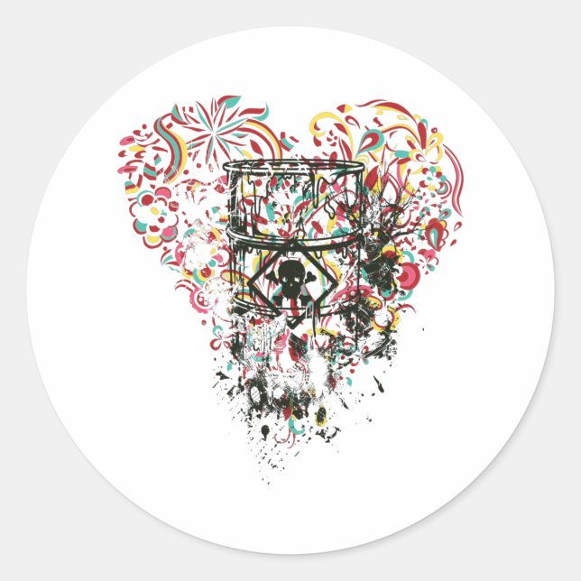 Gift, moderne Kunst, Schadstoff, Gift, Gift, Runder Aufkleber (Vorderseite)