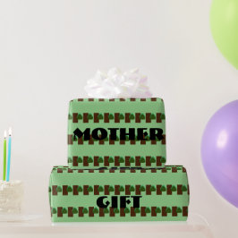 GIFT _MOTHER_LETTER_TREE_GREEN_SAGE_BROWN_BLACK WR GESCHENKPAPIER