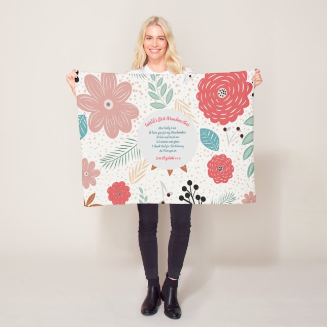 GIFT - Oma Gedichte von Großkindern - CUSTOM Fleecedecke (Beispiel)