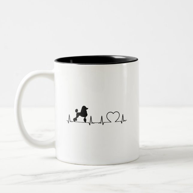 Gift Poodle Heartbeat Hund, Walfang Hund Zweifarbige Tasse (Links)