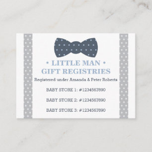 Gift Registry Card, Little Man, Bow Krawatte Begleitkarte
