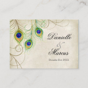 Gift Registry Cards - Peacock Feathers Wedding Set Begleitkarte