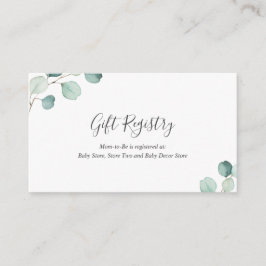 Gift Registry Greenery Eucalyptus Baby Shower Begleitkarte