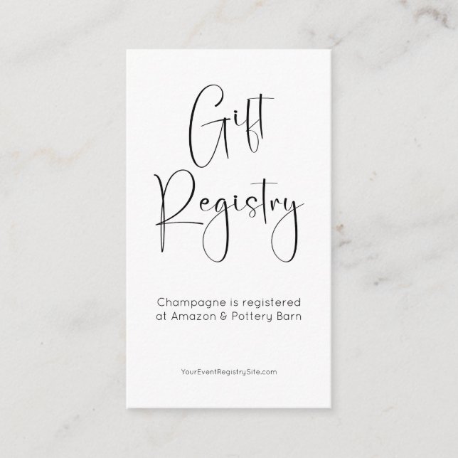 Gift Registry Modernes Brautparty QR Code Begleitkarte (Vorderseite)