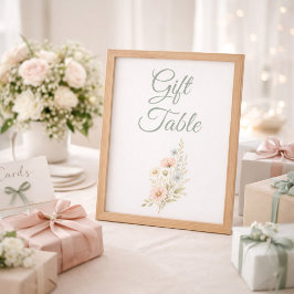 Gift Table Wildflower Bridal Shower Event Sign