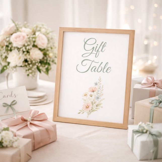 Gift Table Wildflower Bridal Shower Event Sign (Von Creator hochgeladen)