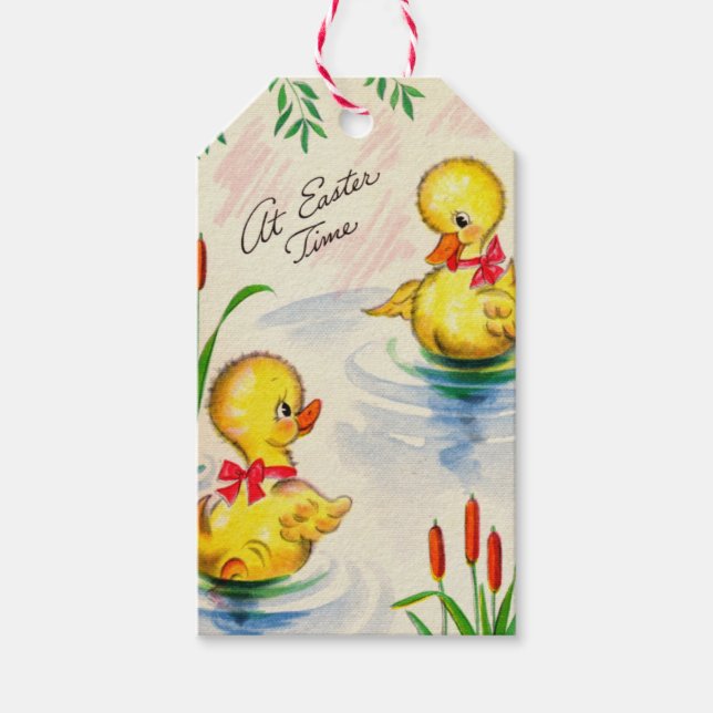 GIFT TAG EASTER DUCKKY VINTAG GESCHENKANHÄNGER (Vorderseite)